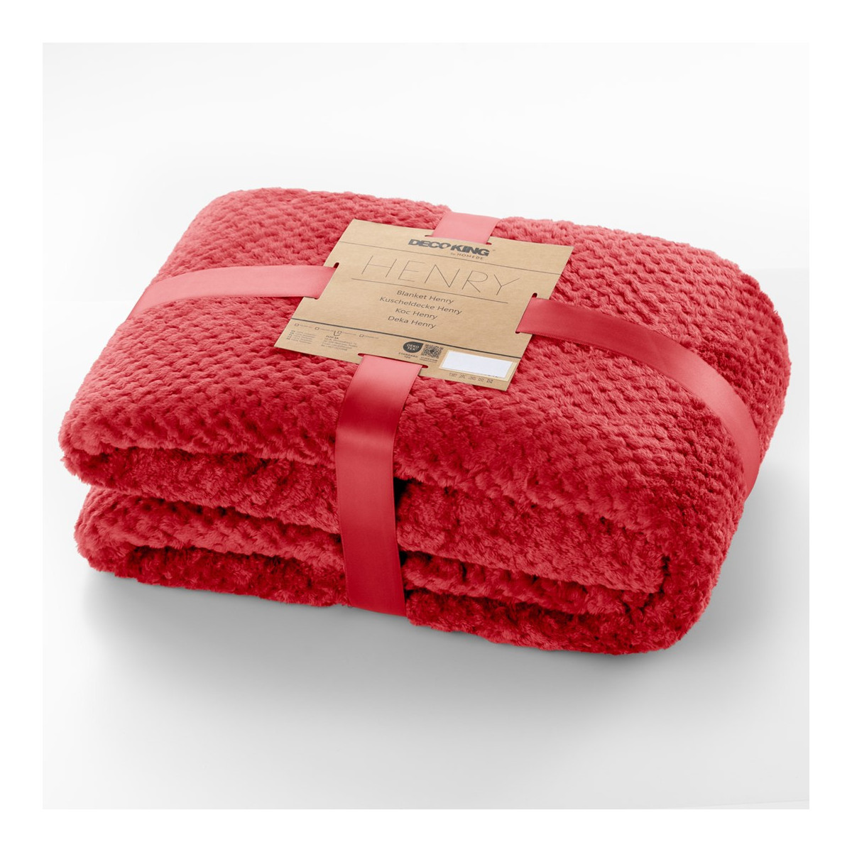 Pernă moale roșie HENRY, stil jacquard 70x150