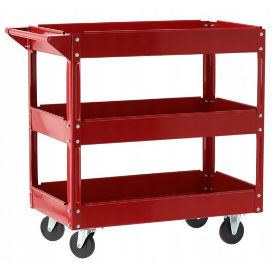 Vagon pentru unelte pe roți, de culoare roșie, 82,5 x 41,5 x 72,5 cm
