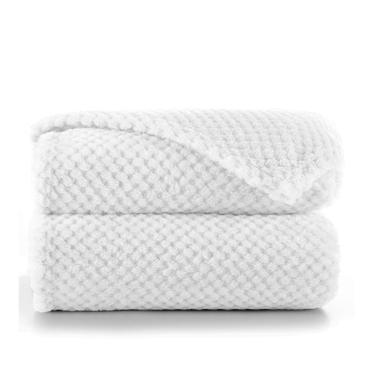 Pătură luxoasă și călduroasă HENRY de culoare albă 70x150