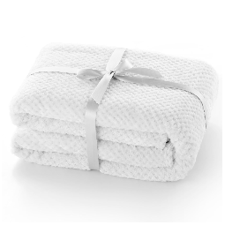 Pătură luxoasă și călduroasă HENRY de culoare albă 70x150