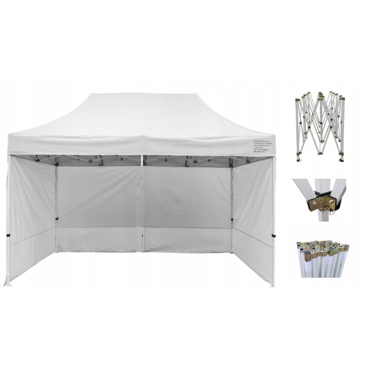 Stan de calitate, cu cortină albă, cu 3 pereți, 3x4,5 m, 35 kg