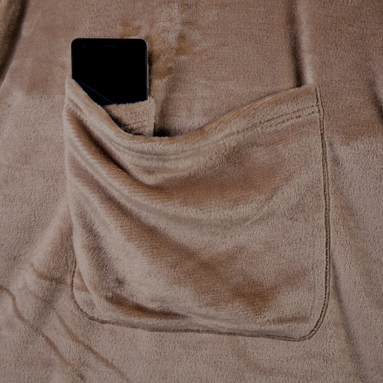 Pătură bej confortabilă LAZY cu mâneci 150x180