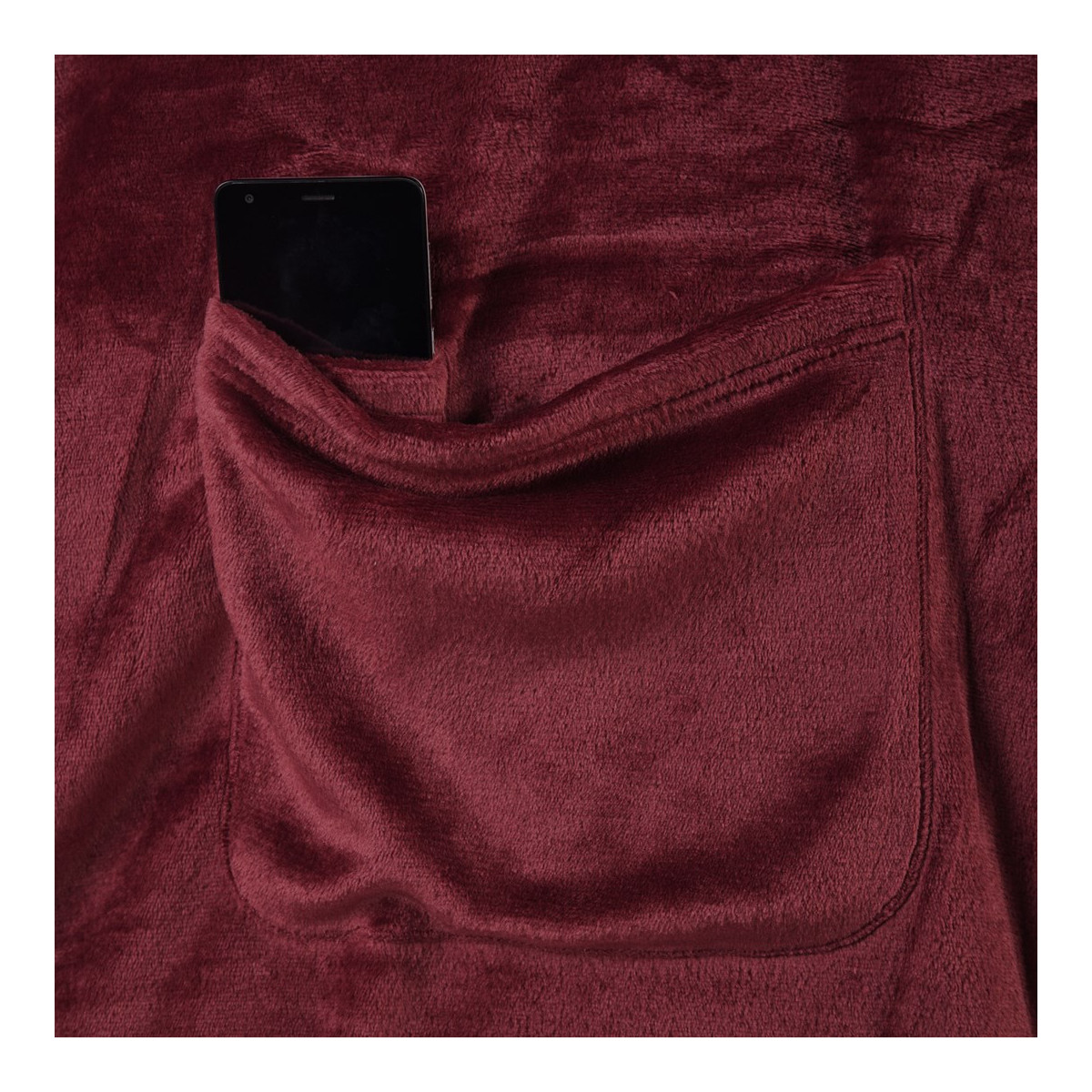 Pătură călduroasă și confortabilă cu mâneci LAZY, roșu închis, 150x180