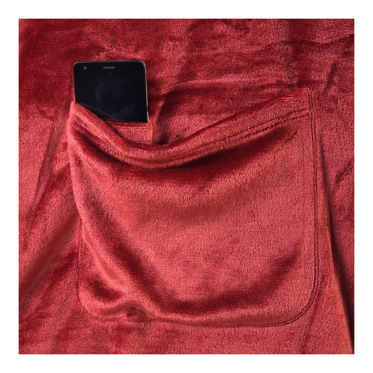 Pătură originală, luxoasă, roșie, cu mâneci LAZY, 150x180