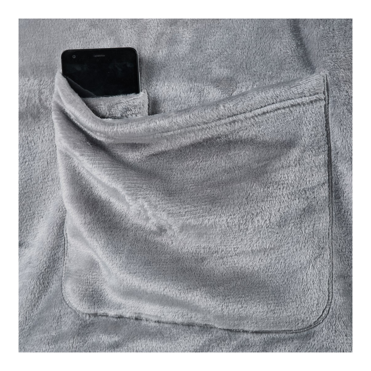 Pătură cu mâneci LAZY, culoare metalică gri, 170x200