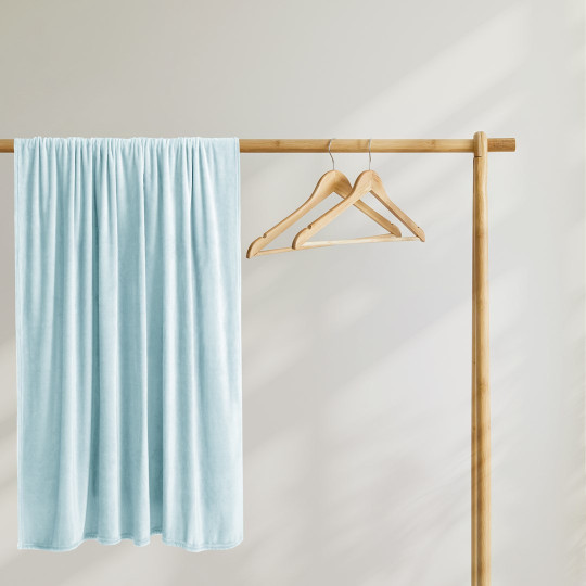 Plaid fin, culoare albastră, microfibră 150x200