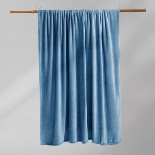 Plaid modern din microfibră MIC, de culoare albastră, 200x220