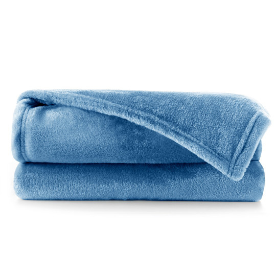 Plaid modern din microfibră MIC, de culoare albastră, 200x220