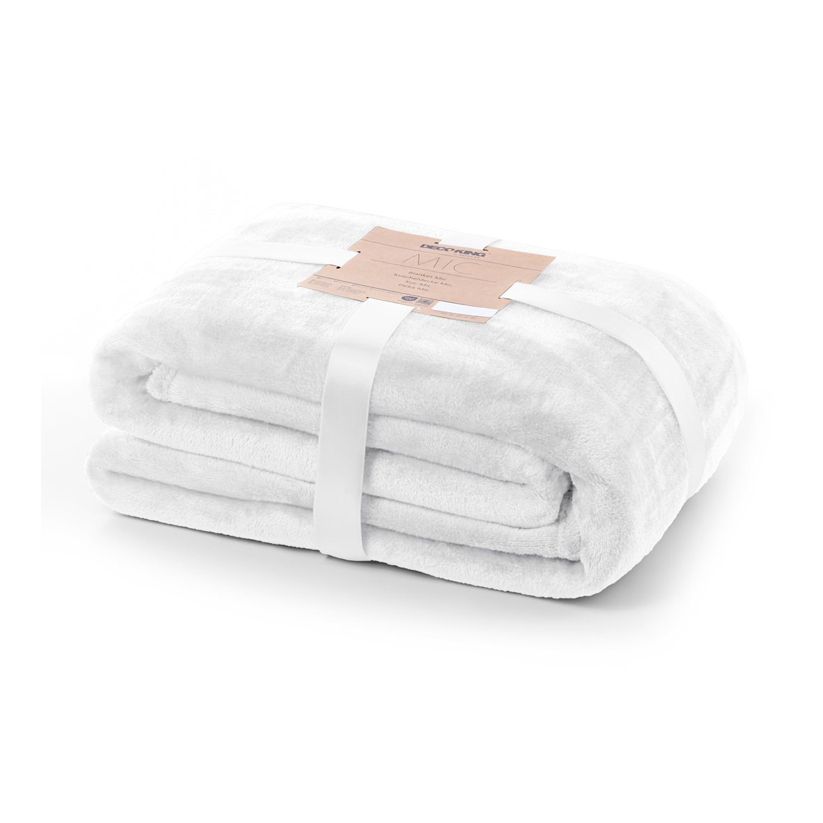 Pătură albă moale din microfibra MIC, 220x240