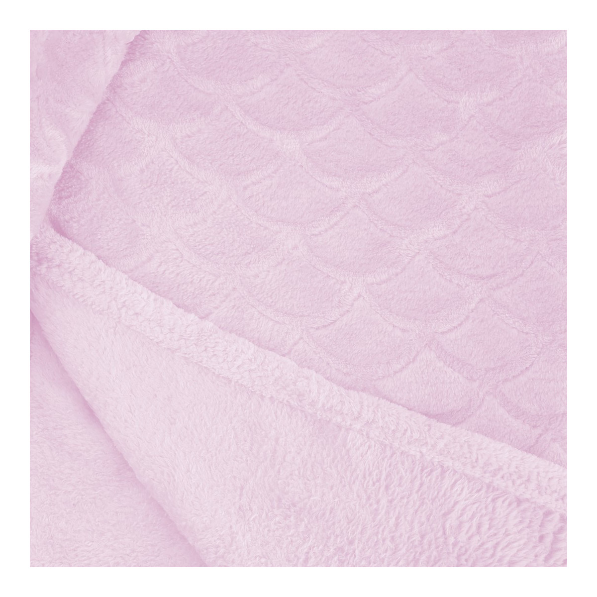 Plaid roz pudră SARDI cu model presat 170x200