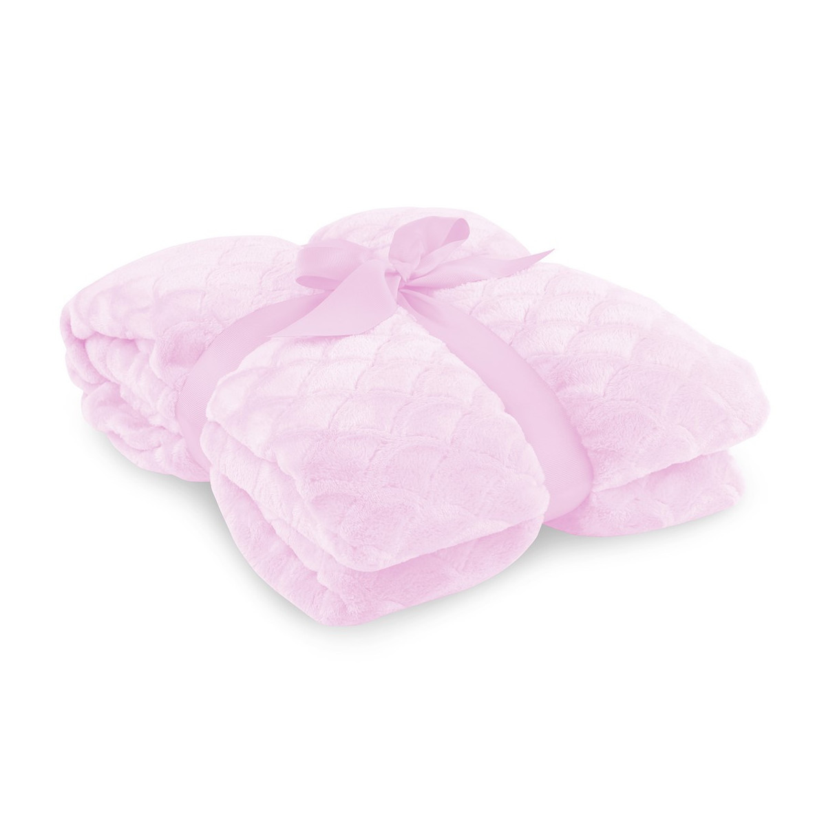 Plaid roz pudră SARDI cu model presat 170x200