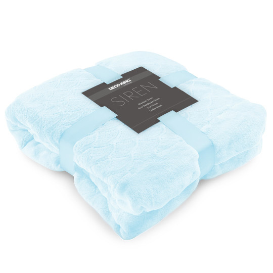 Pătura SIREN culoare albastră cu model geometraic presat 140