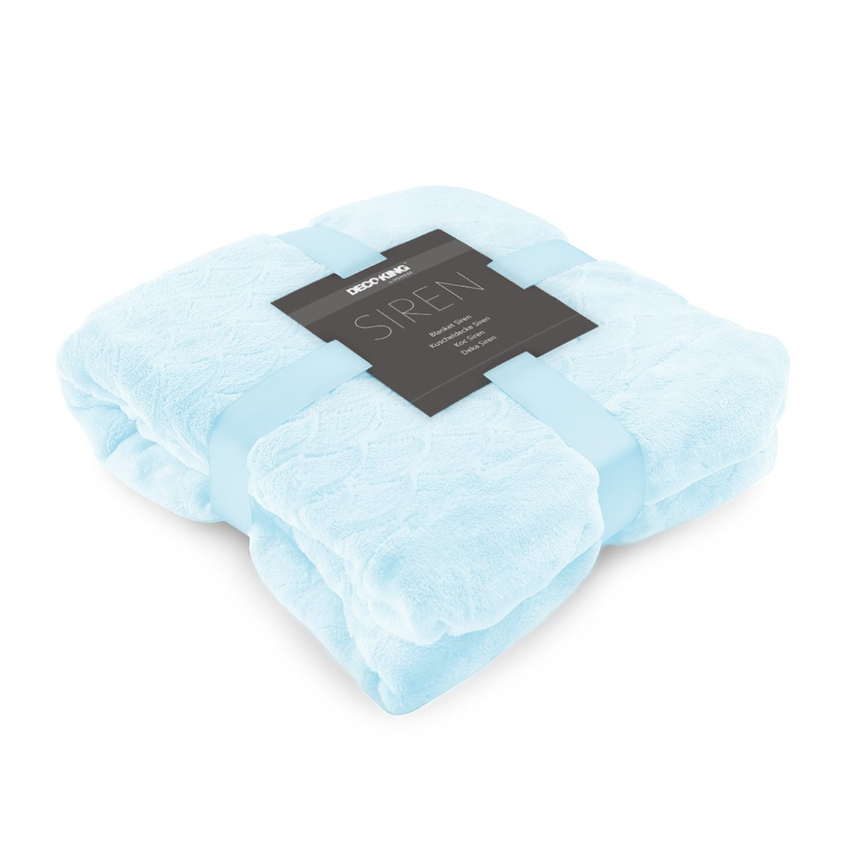 Pătura SIREN culoare albastră cu model geometraic presat 140