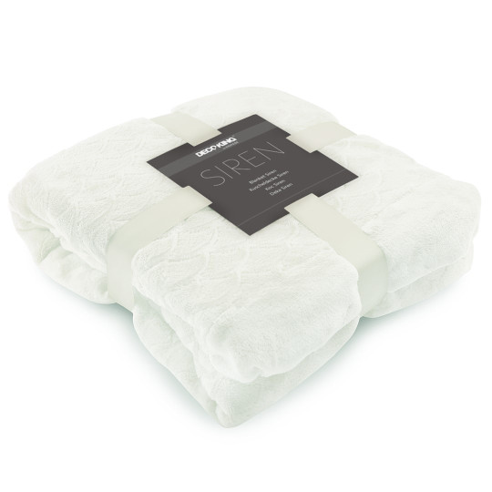 Pătură cremă călduroasă SIREN cu motiv geometric presat 140