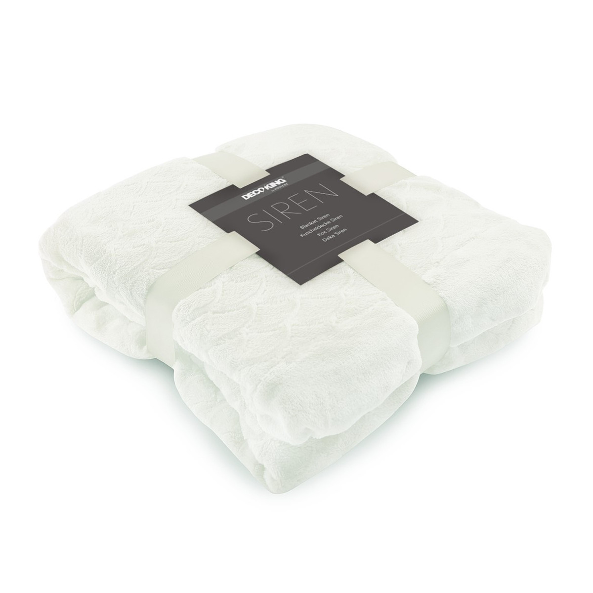 Pătură cremă călduroasă SIREN cu motiv geometric presat 140
