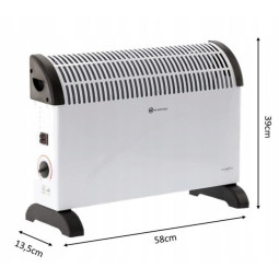 Radiator convector 2000W, 58x13,5x39 cm