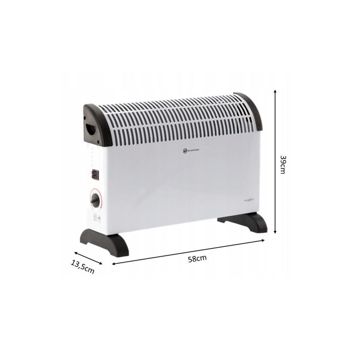 Radiator convector 2000W, 58x13,5x39 cm