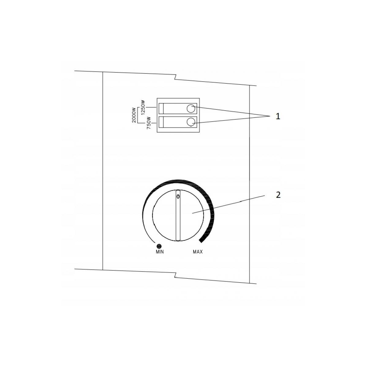 Radiator convector 2000W, 58x13,5x39 cm
