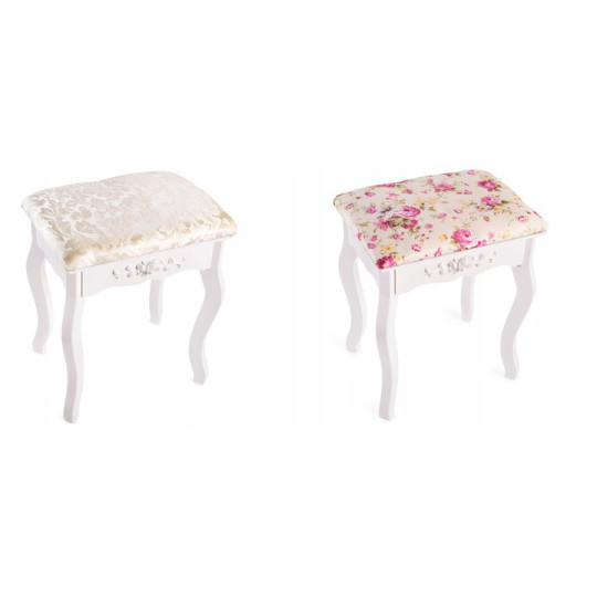 LED cosmetic vanity table with mirror, drawers, and stool