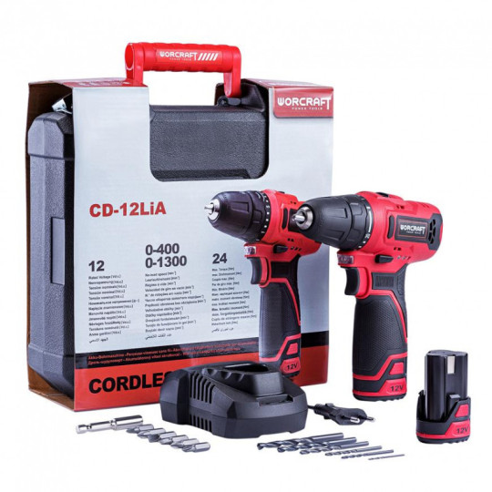 Scu screwdriver Worcraft CD-12LiA, 2xLi-ion 1.3Ah, cutie