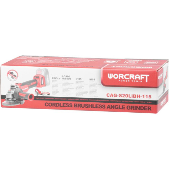 Brusca fără carbon Worcraft CAG-S20LiBH ShareSYS, 125 mm, unghiulară, 20V Li-ion