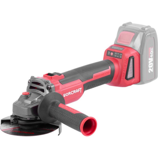 Brusca fără carbon Worcraft CAG-S20LiBS-125 ShareSYS, 125 mm, unghiulară, cu reglaj al turației, 20V Li-ion