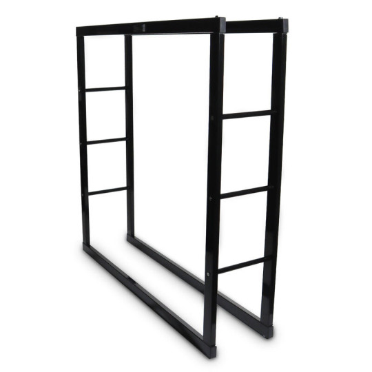 Stând mare din oțel pentru lemne de foc, de culoare neagră, 100x25x100 cm