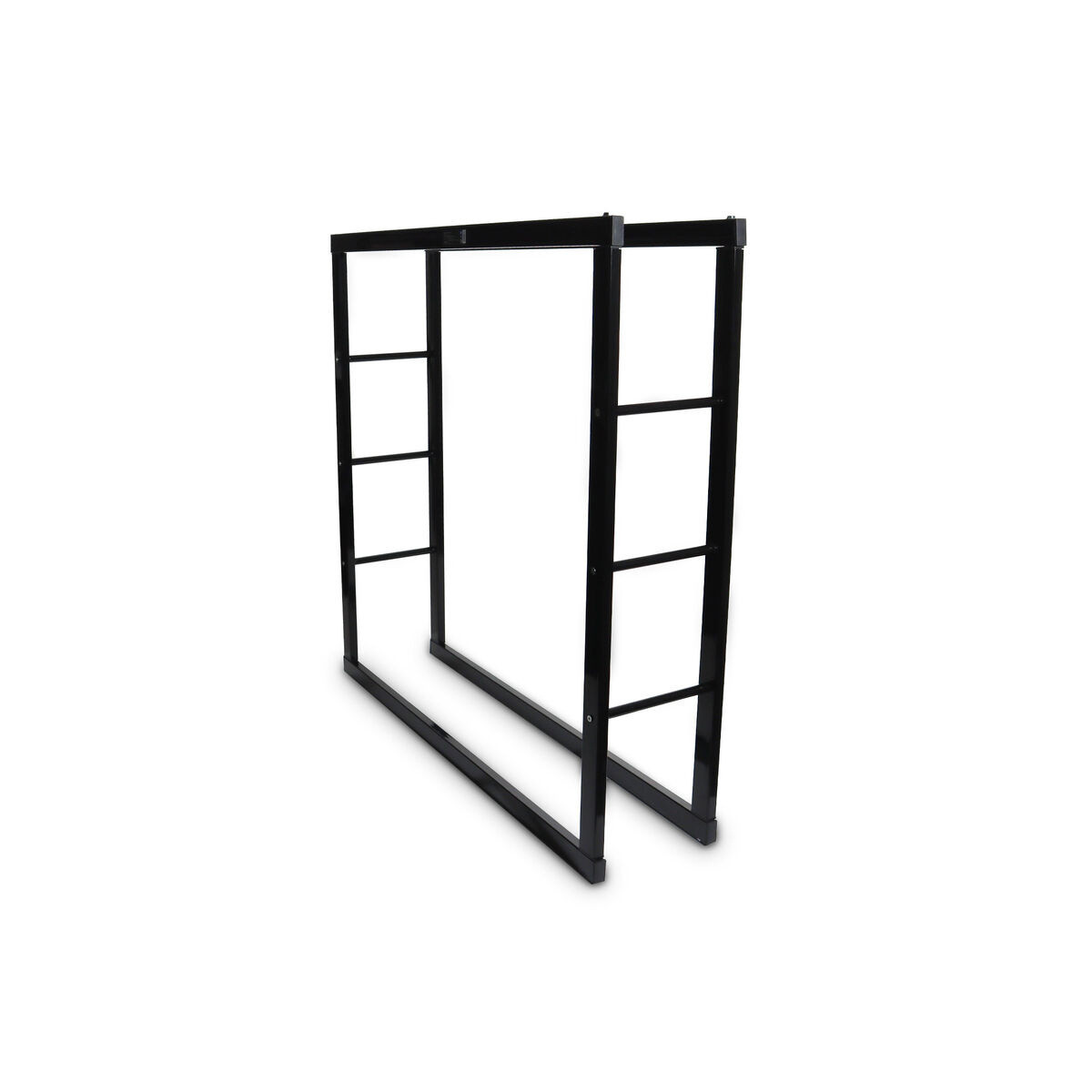 Stând mare din oțel pentru lemne de foc, de culoare neagră, 100x25x100 cm