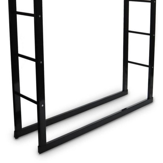 Stând mare din oțel pentru lemne de foc, de culoare neagră, 100x25x100 cm