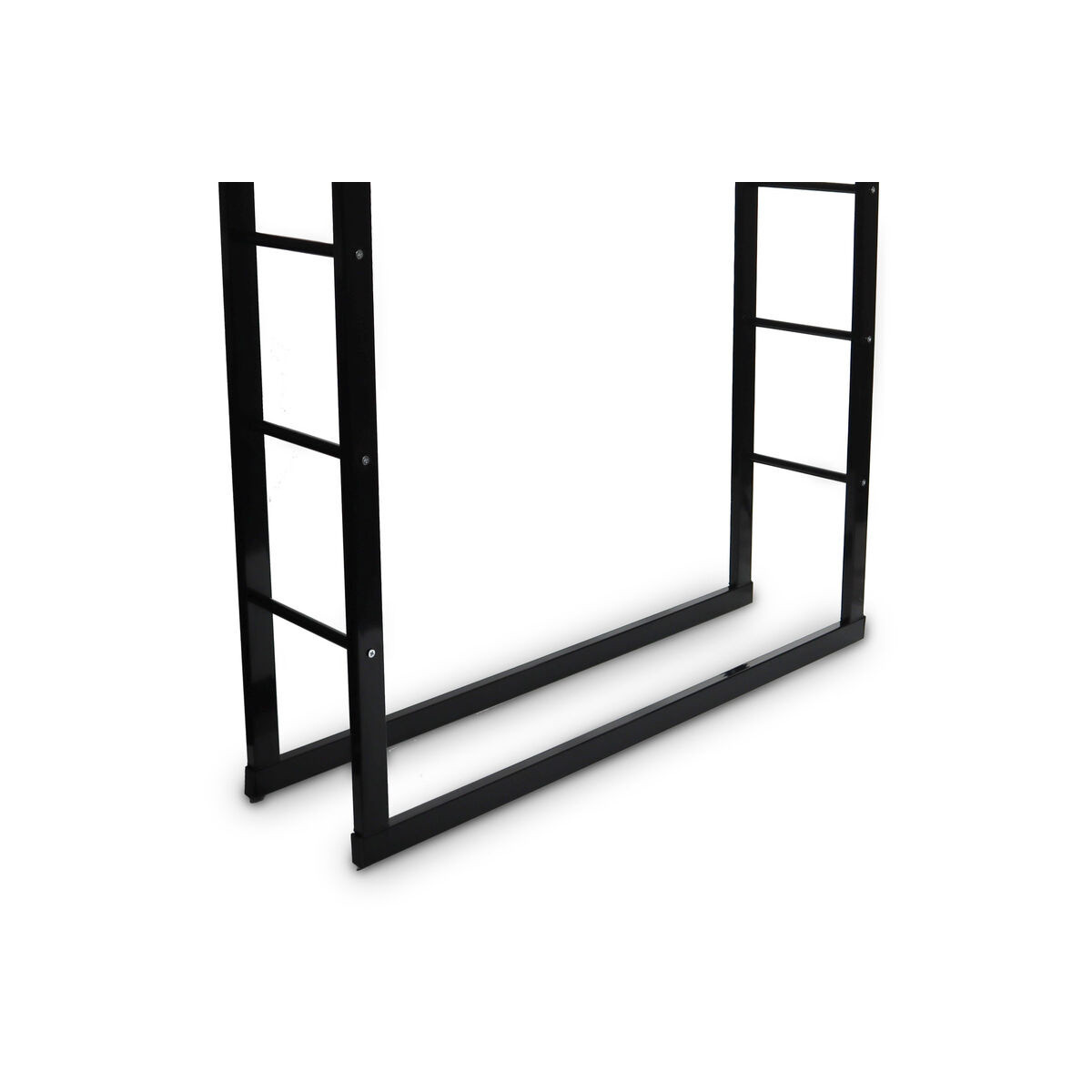 Stând mare din oțel pentru lemne de foc, de culoare neagră, 100x25x100 cm