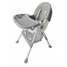 Scaun pliant pentru hrănirea copiilor 4 în 1, de culoare gri