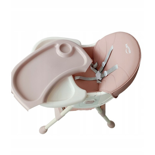 Scaun pentru hrănirea copiilor, de culoare roz, 4 în 1