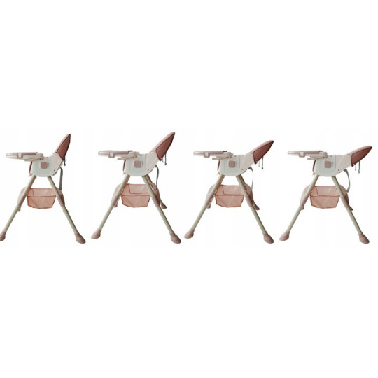 Scaun pentru hrănirea copiilor, de culoare roz, 4 în 1