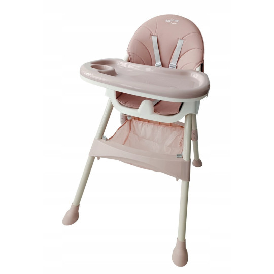 Scaun pentru hrănirea copiilor, de culoare roz, 4 în 1