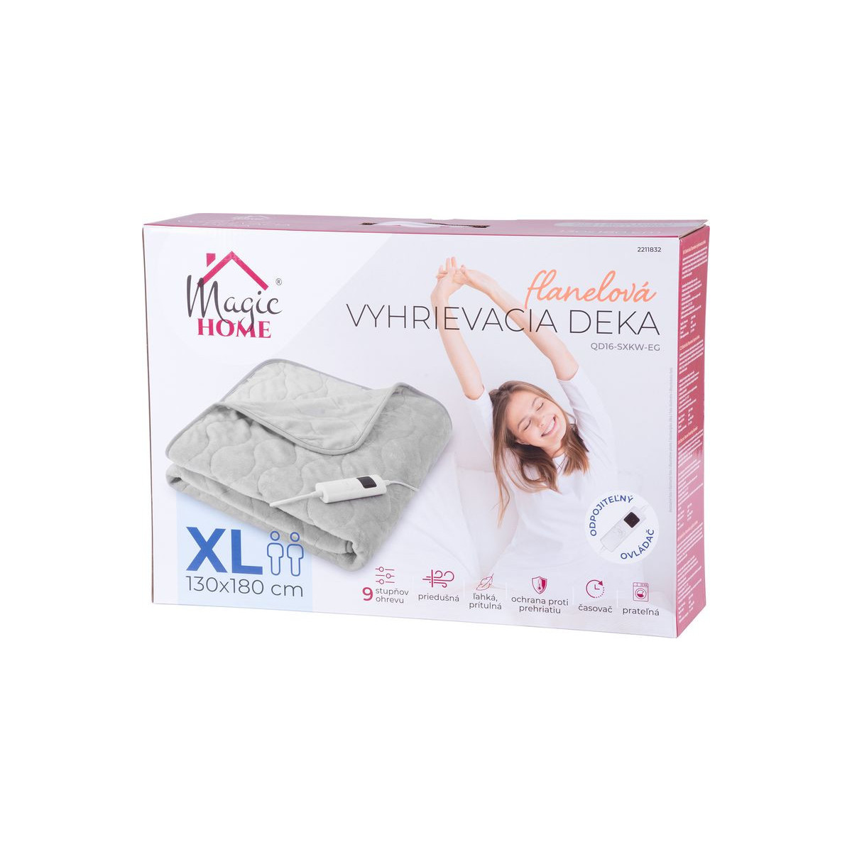 Pătură de flanel gri termică, 180x130cm