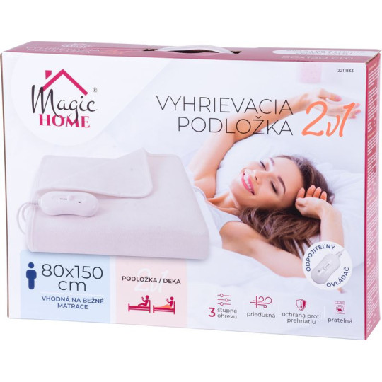 Pătură termică pentru pat 2 în 1, pătură albă, 80x150 cm