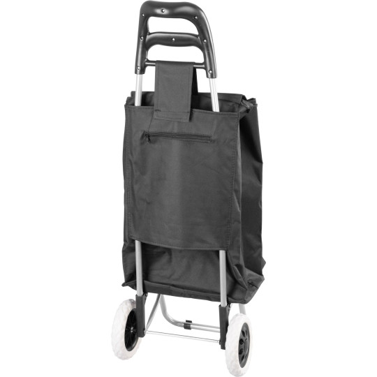 Cărucior de cumpărături negru cu benzi reflectorizante, 30 kg, 35x30x96 cm