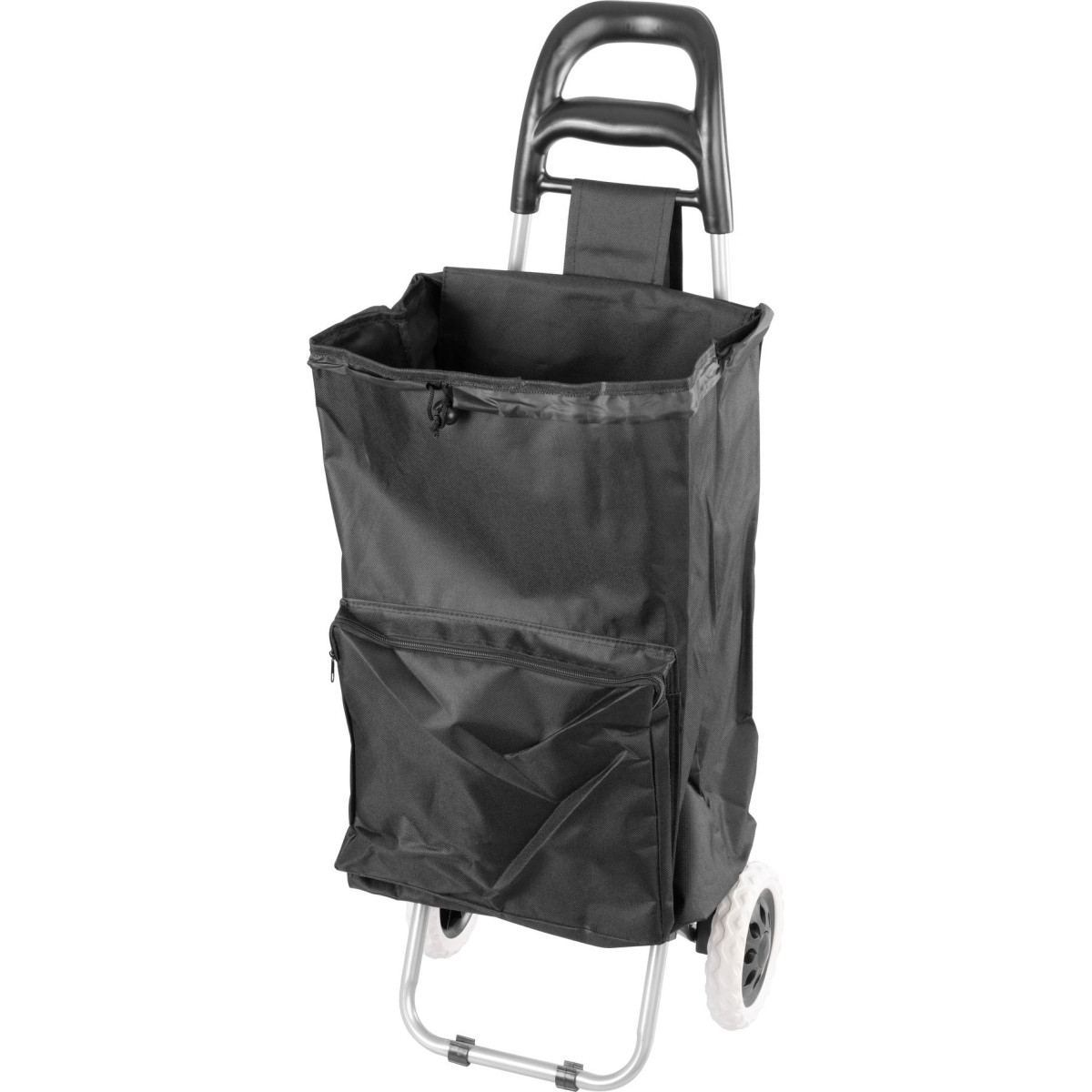 Cărucior de cumpărături negru cu benzi reflectorizante, 30 kg, 35x30x96 cm