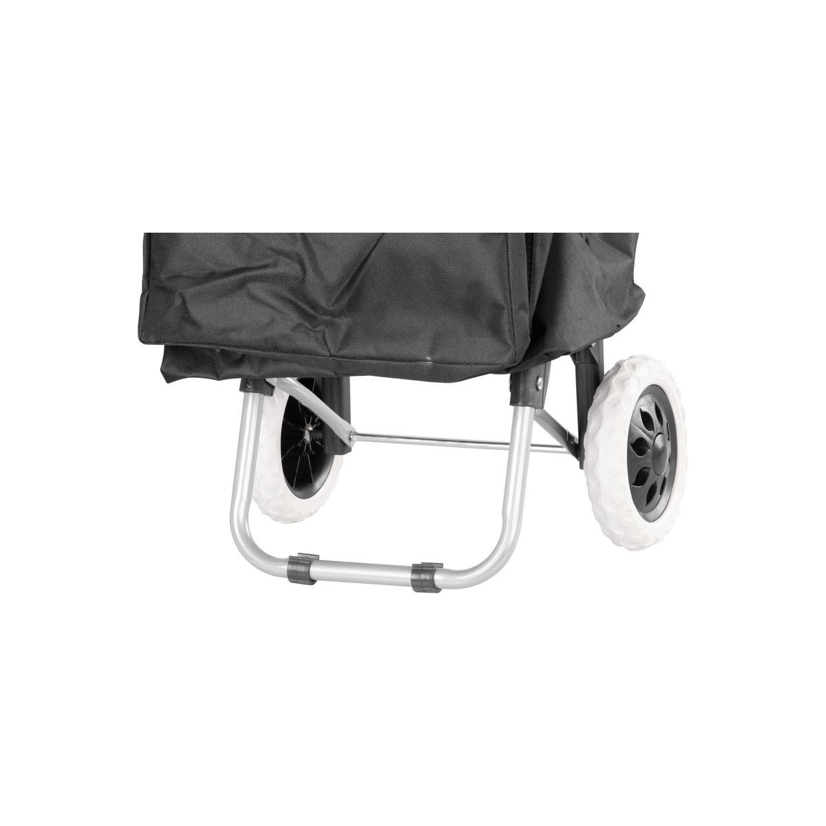 Cărucior de cumpărături negru cu benzi reflectorizante, 30 kg, 35x30x96 cm