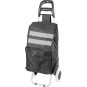 Cărucior de cumpărături negru cu benzi reflectorizante, 30 kg, 35x30x96 cm