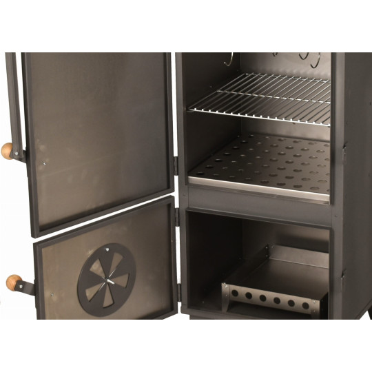 Dublă cameră cuptor metalic pentru afumare