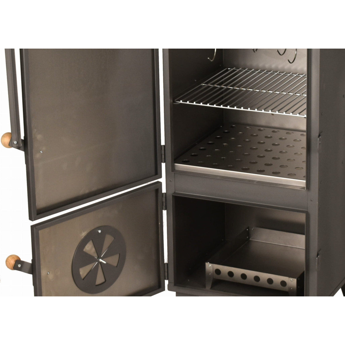 Dublă cameră cuptor metalic pentru afumare