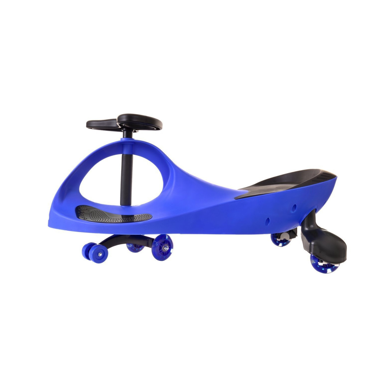 Mașinu auto electrică pentru copii de culoare albastră cu roți colorate LED.