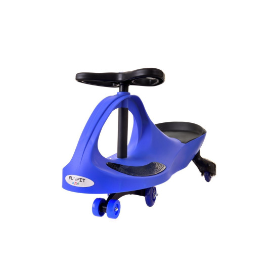 Mașinu auto electrică pentru copii de culoare albastră cu roți colorate LED.