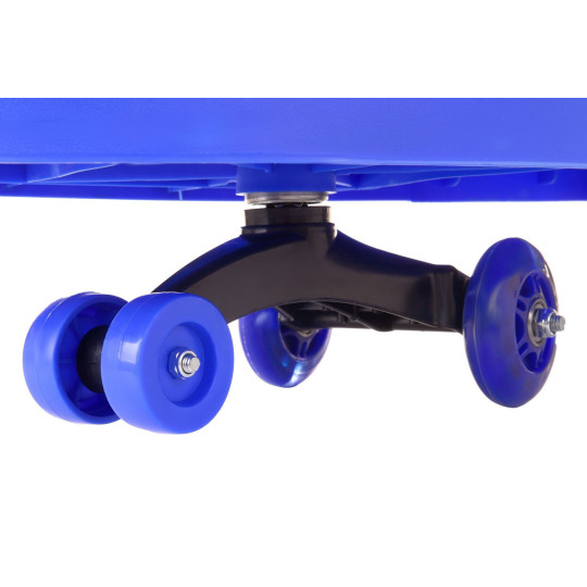 Mașinu auto electrică pentru copii de culoare albastră cu roți colorate LED.