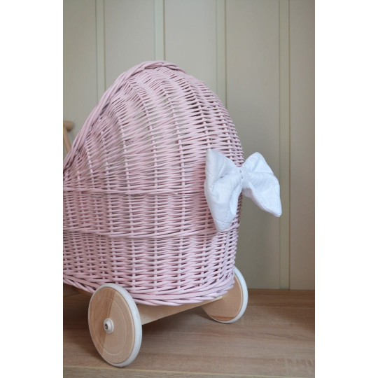 Cărucior mic pentru păpuși de culoare roz