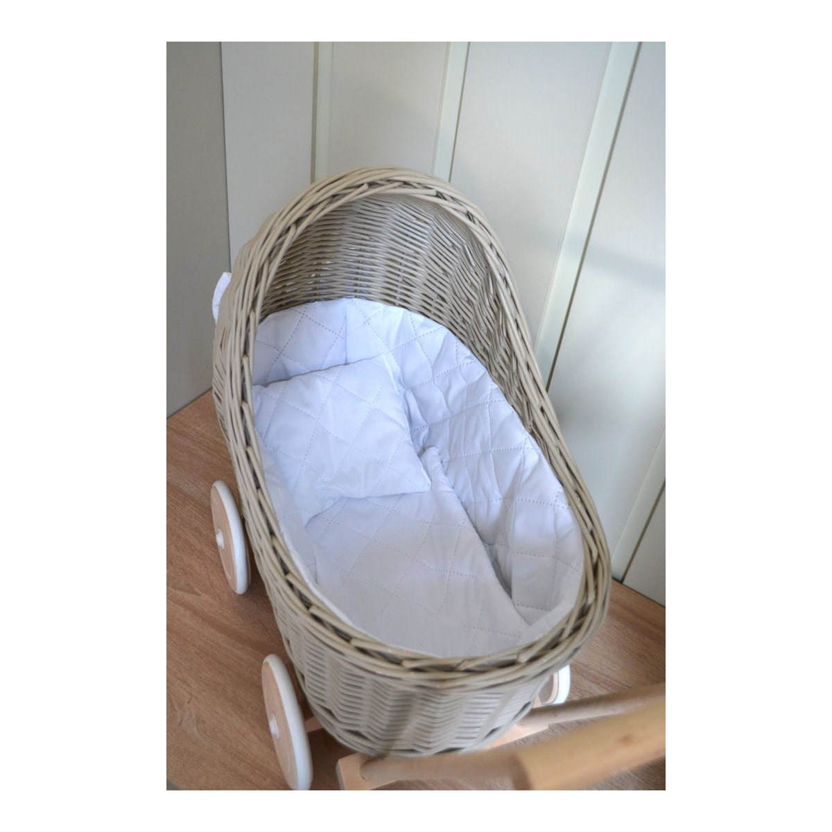 Coș de ratan pentru copii de culoare bej