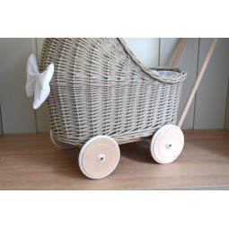 Coș de ratan pentru copii de culoare bej