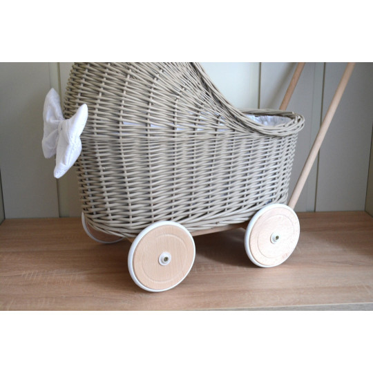 Coș de ratan pentru copii de culoare bej