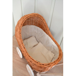 Cărucioare din ratan de calitate cu roți din cauciuc de culoare maro